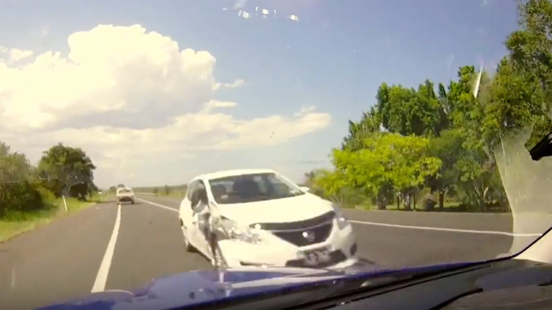 Dashcam Footage of a Subaru WRX’s Head-On Collision With a Nissan Is Terrifying