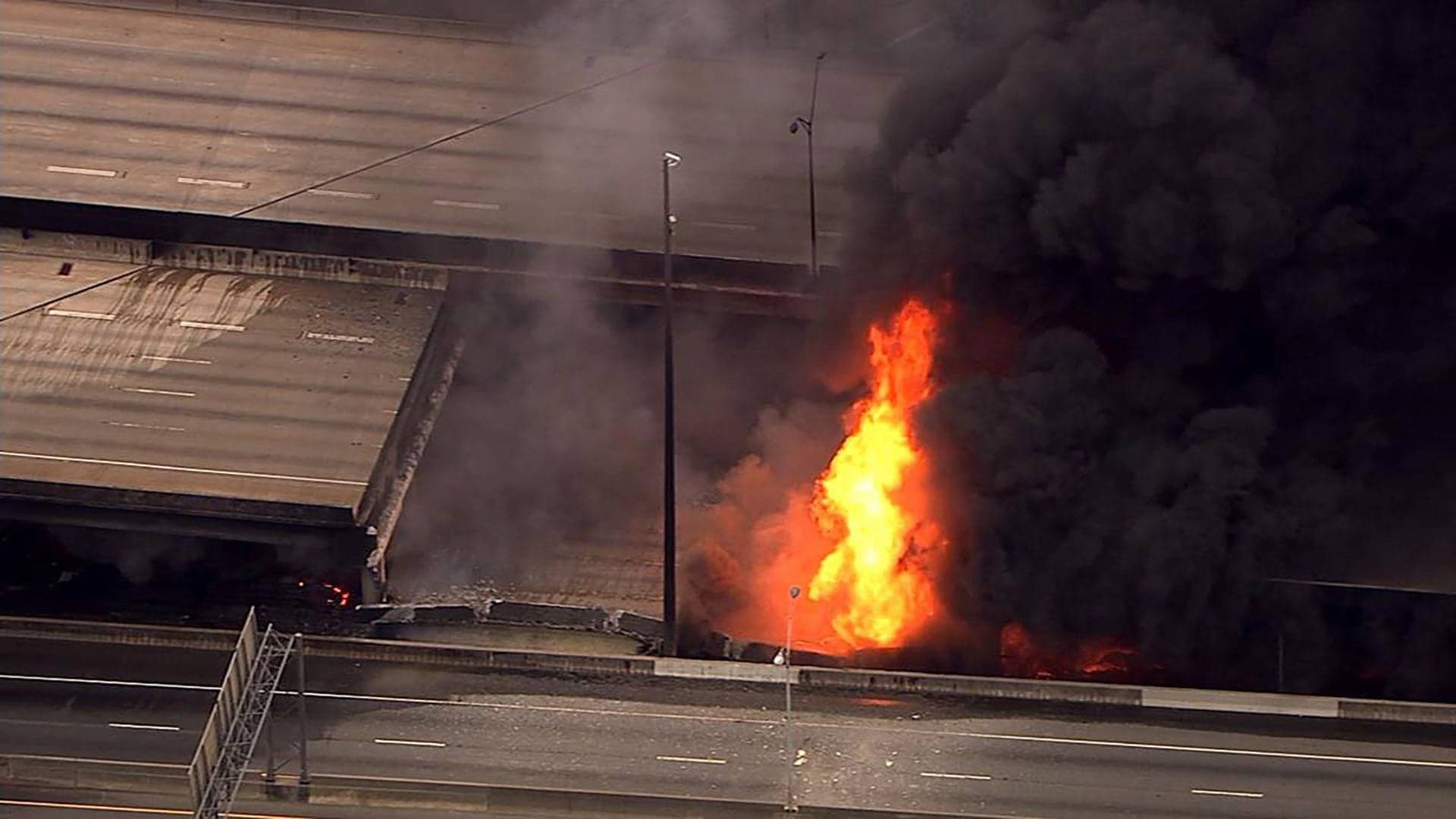 Part of Atlanta’s I-85 Highway Collapses Due to Out of Control Fire