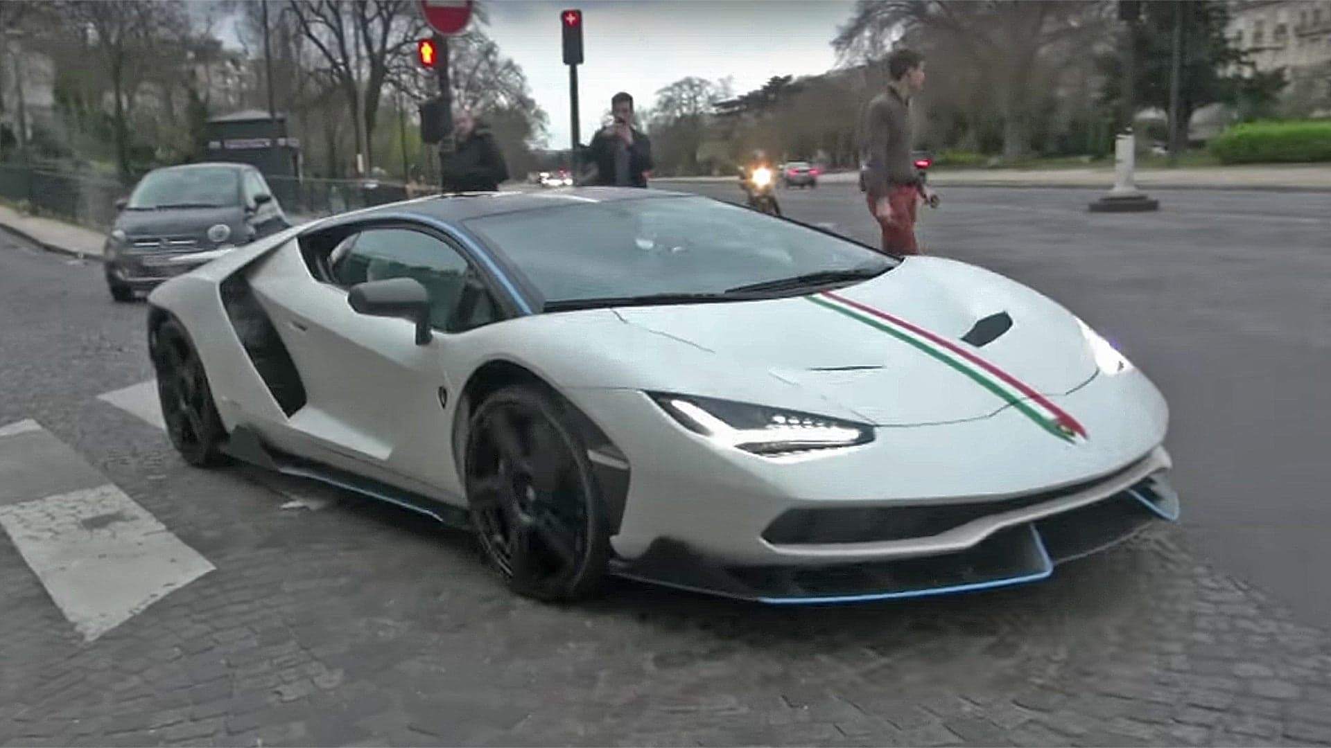 Watch the $1.9 Million Lamborghini Centenario Hit the Road in Paris