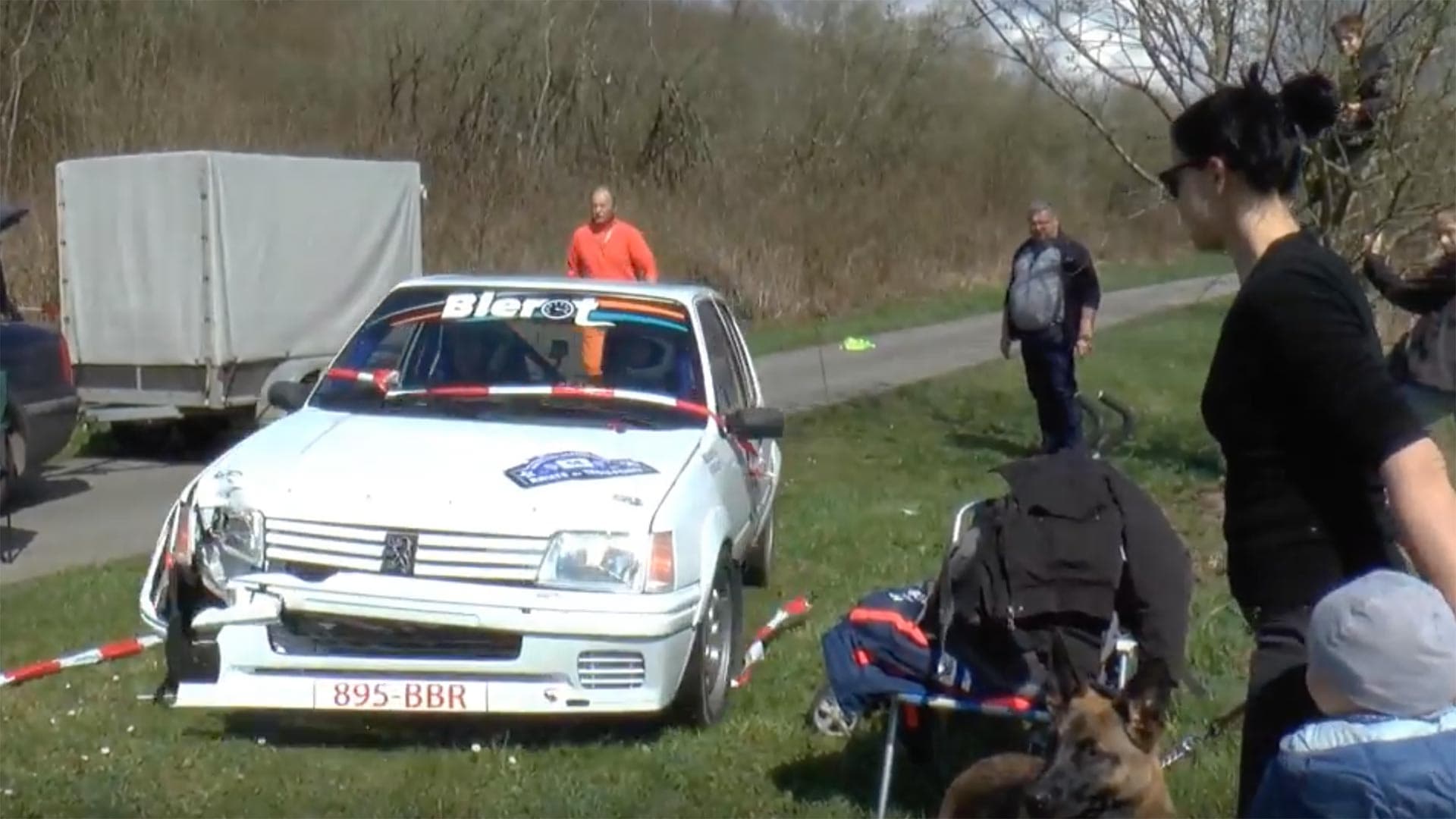 Watch a Crashing Peugeot Rally Car Nearly Hit a Baby