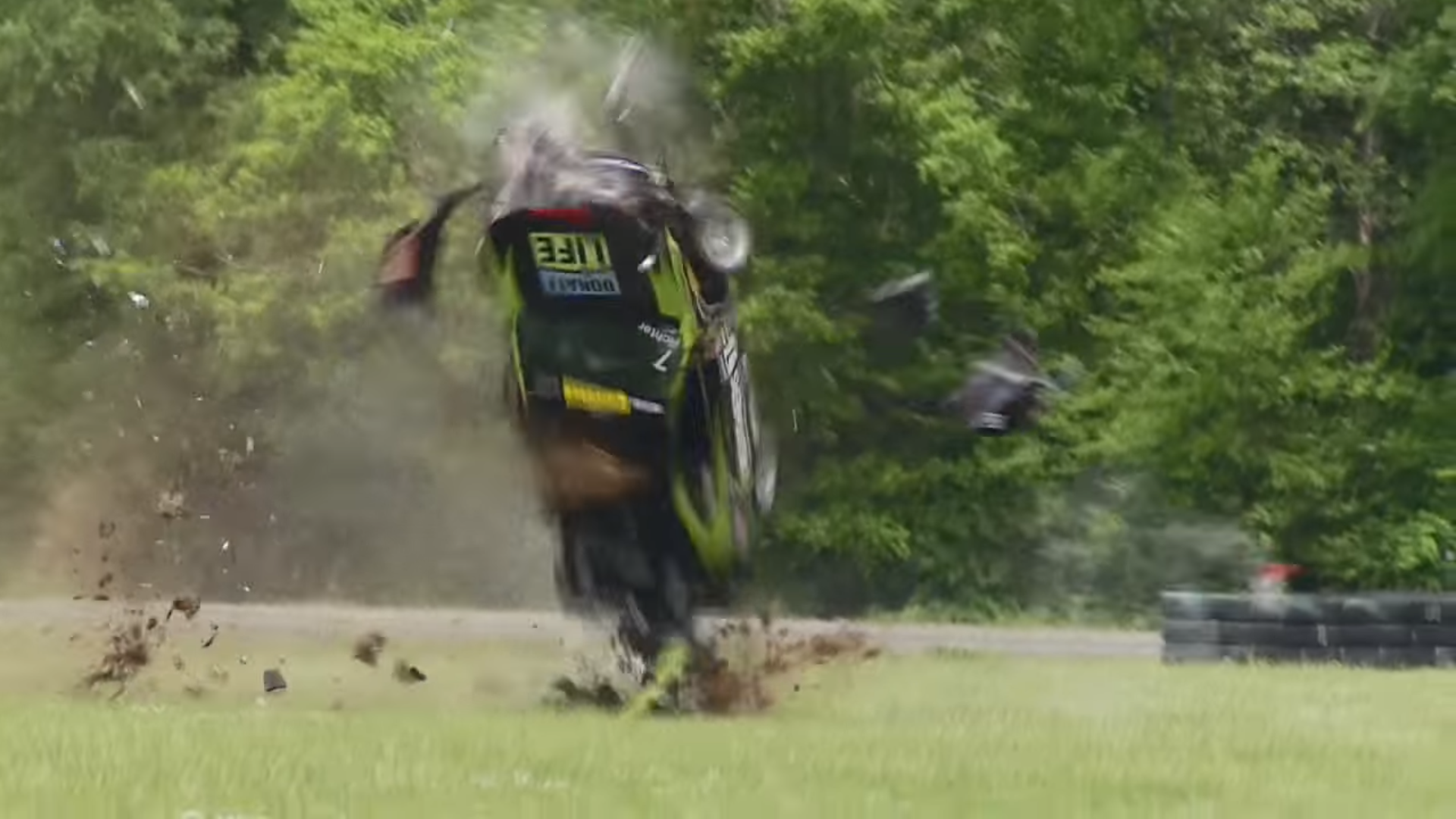 Watch This Touring Car Flip 7 Times After Sliding Off Track