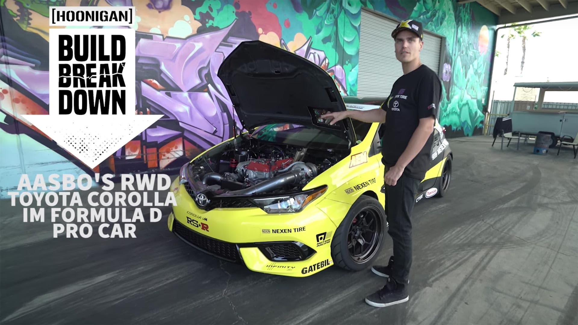 Watch Fredric Aasbo Shred Tires With His Toyota Corolla IM at Hoonigan Garage