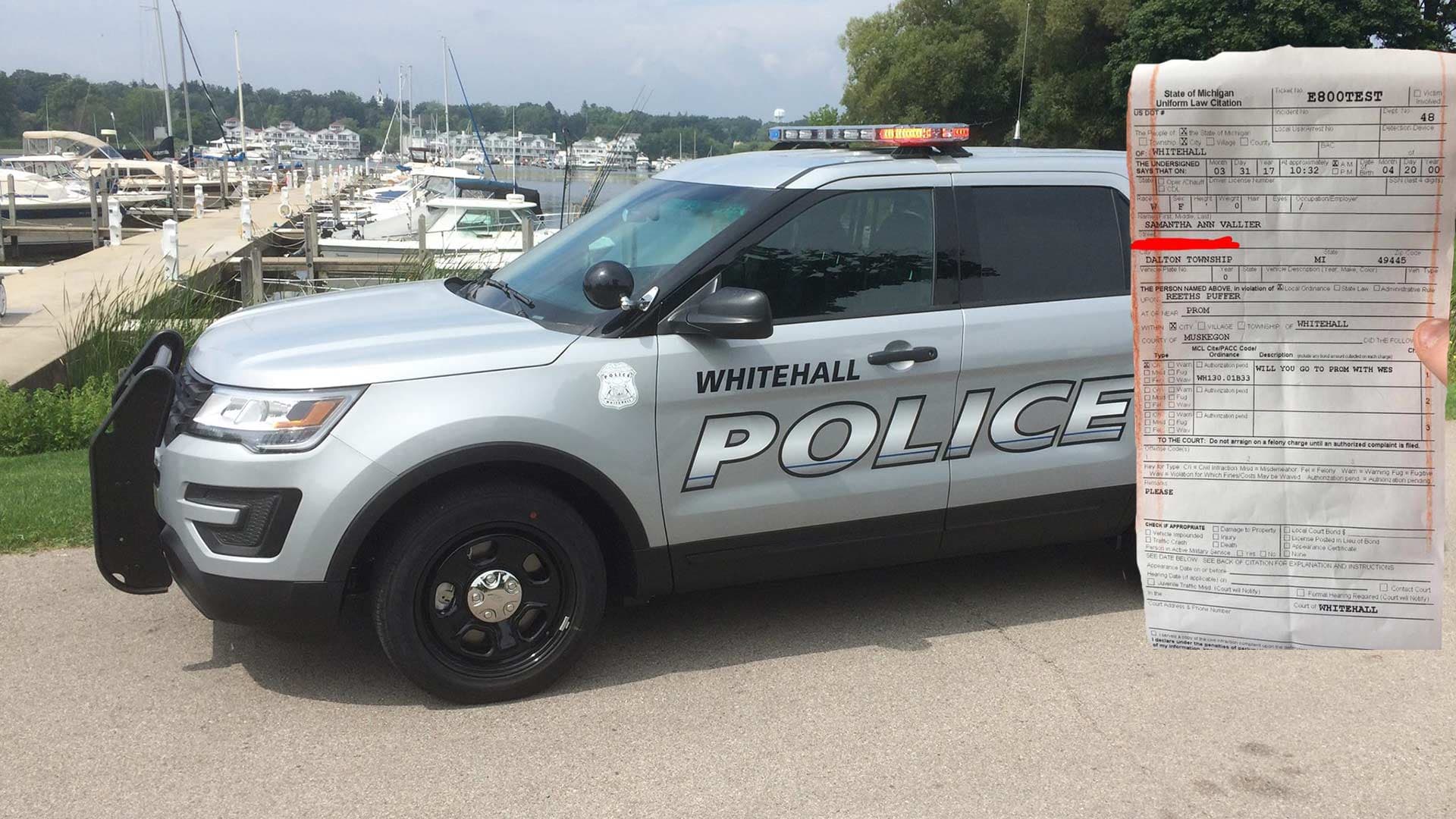 Teen Uses Whitehall Police Internship to Ask Girlfriend to Prom