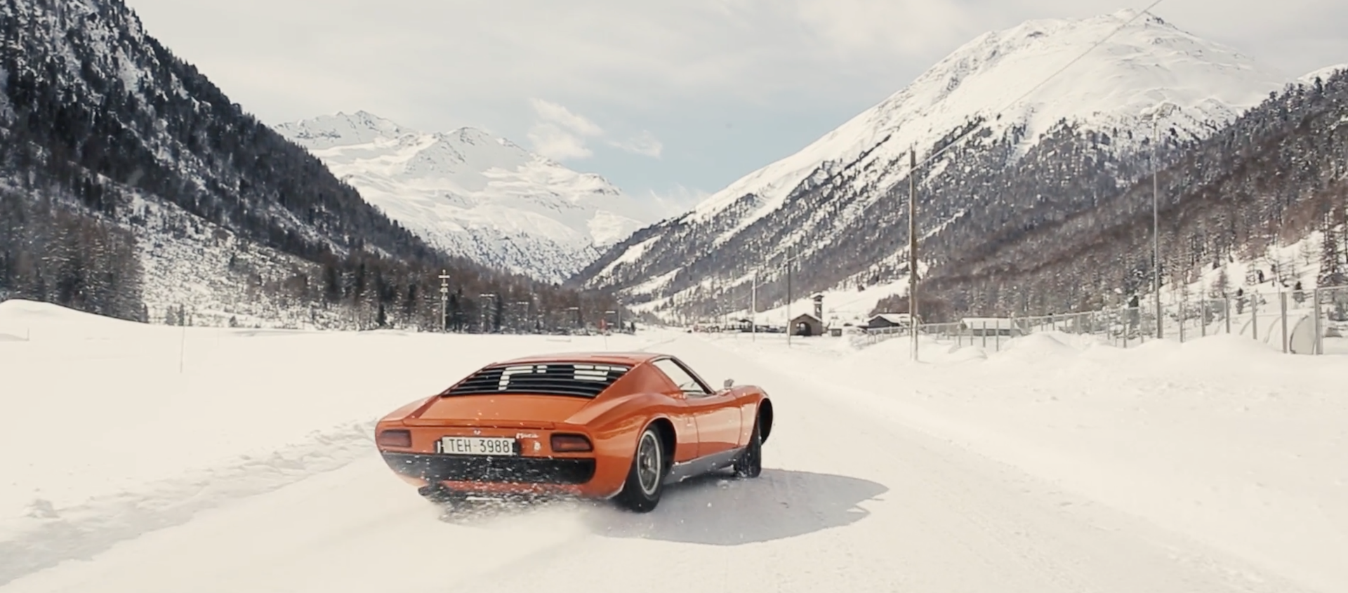 Watch a Lamborghini Miura Dash Through the Snow