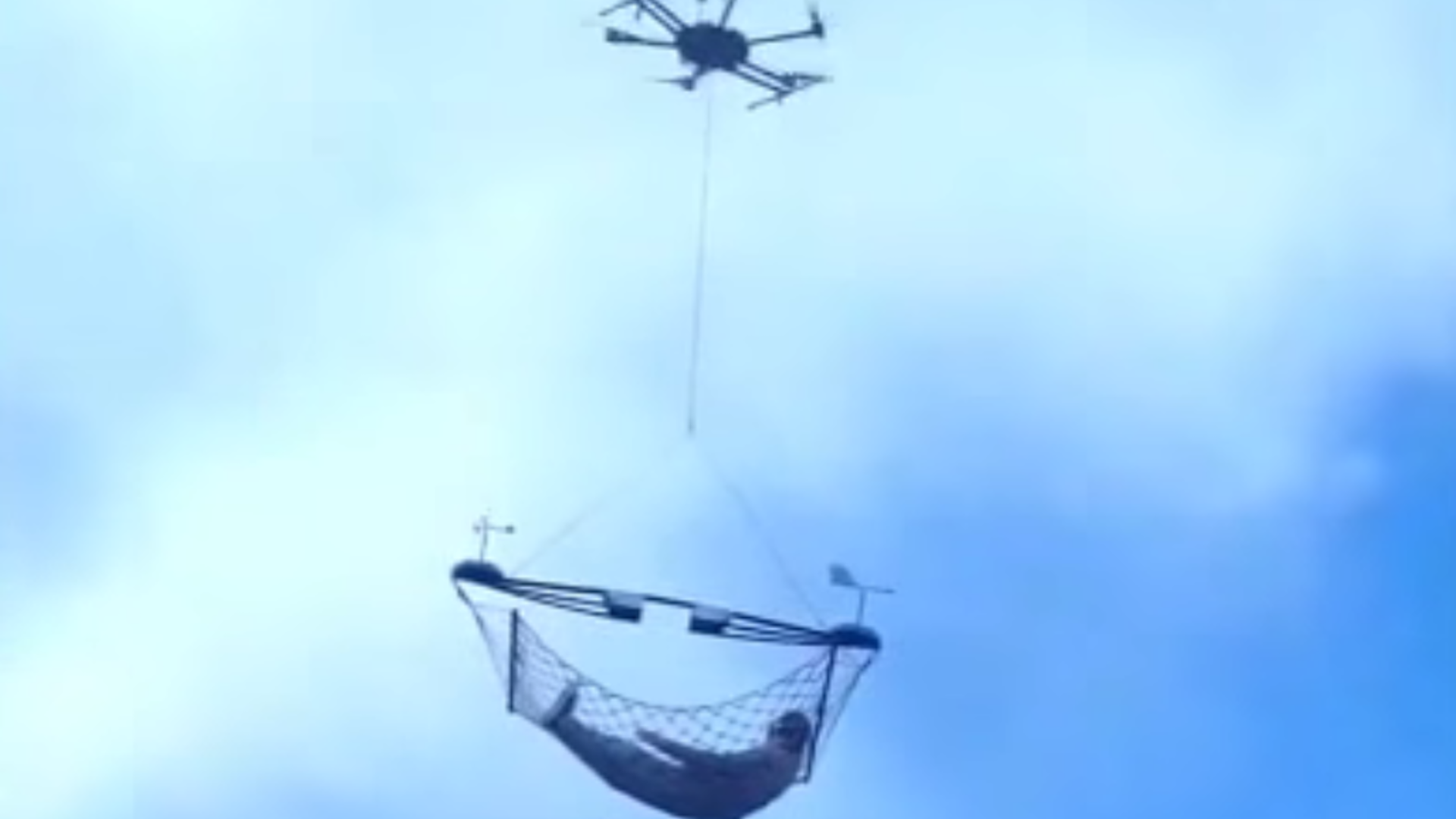 Is This Video of a Drone Carrying a Person in a Hammock Fake?