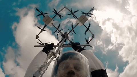 Watch This Skydiver Leap from a Giant Drone