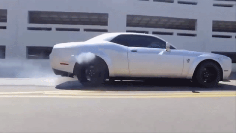 Watch the Dodge Challenger Demon Do a Burnout on the Street