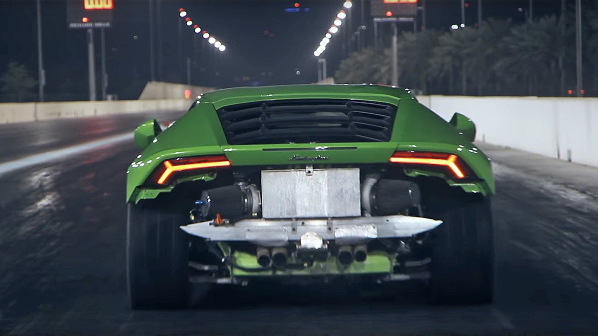 Watch a 1,400-HP Lamborghini Huracan Crush the Quarter Mile in 8.37 Seconds