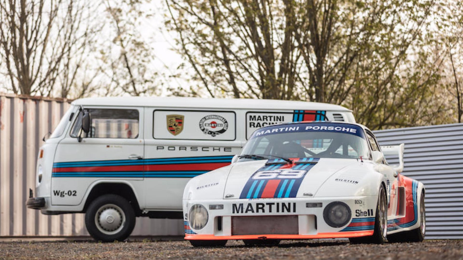 Beautiful Martini Livery Porsche 934/5 and Volkswagen T2 Transporter Go Up For Auction