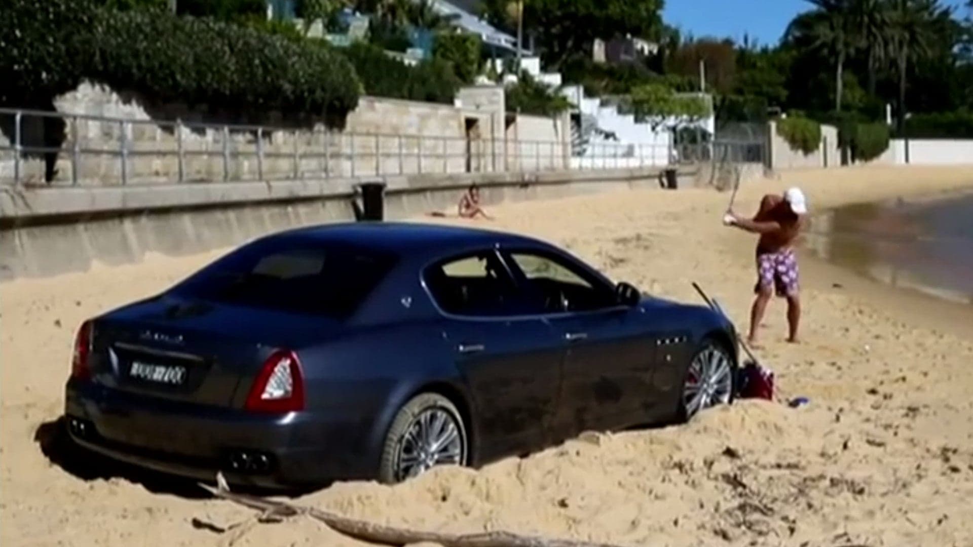 Australian Man Drives Maserati Quattroporte Onto Beach, Immediately Gets Stuck