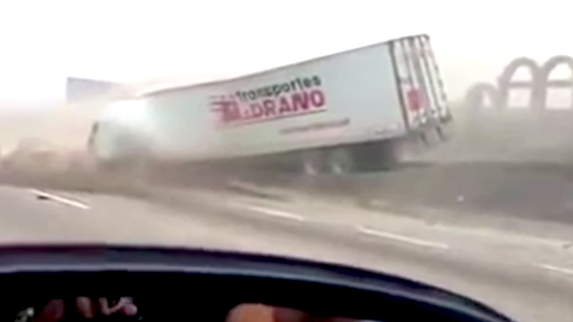 Watch Police Helplessly Chase a Runaway Tractor Trailer Until it Crashes