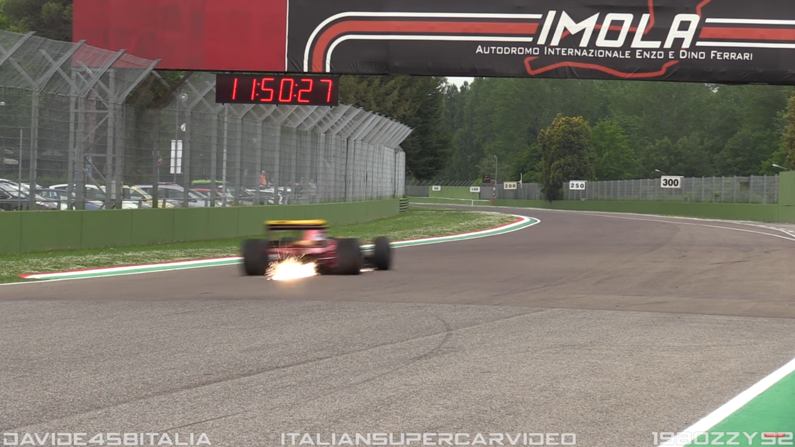 Watch This Ferrari 643 F1 Car Throw Sparks Around Imola
