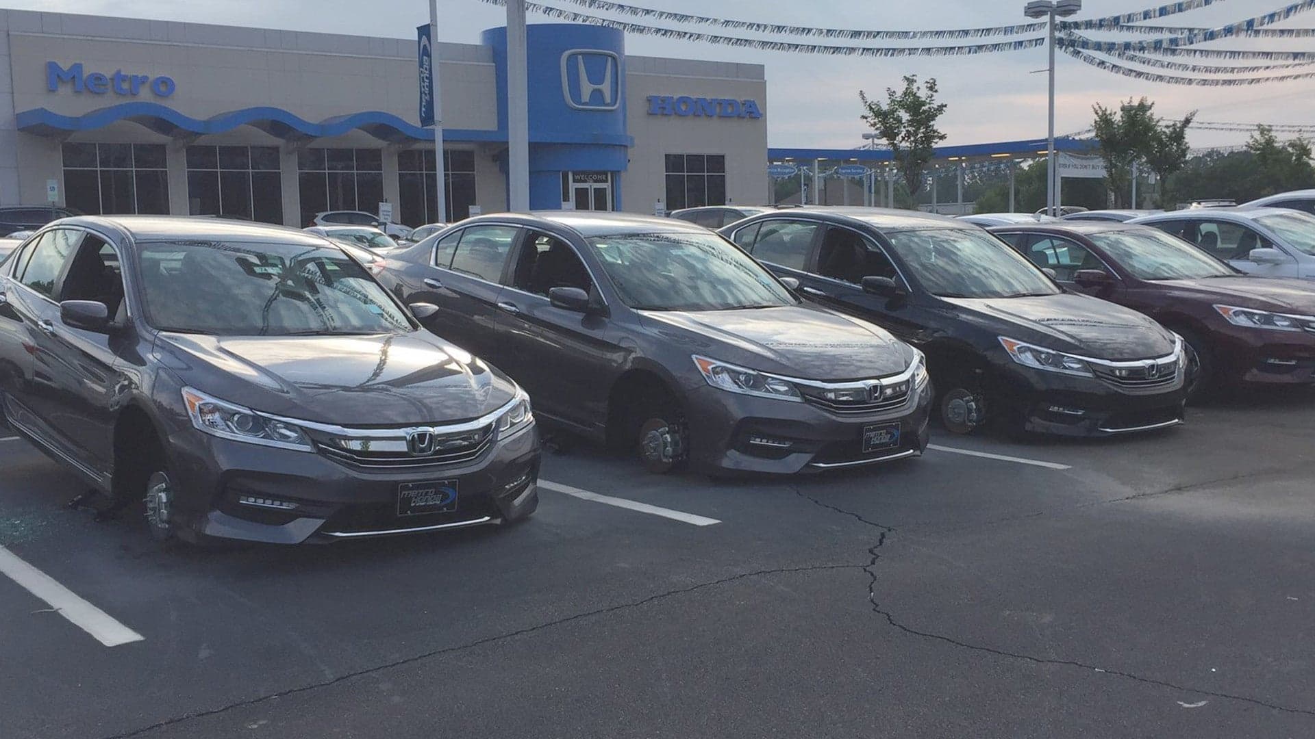 Thieves Nab At Least 16 Wheels Off Cars at Honda Dealership in Overnight Heist