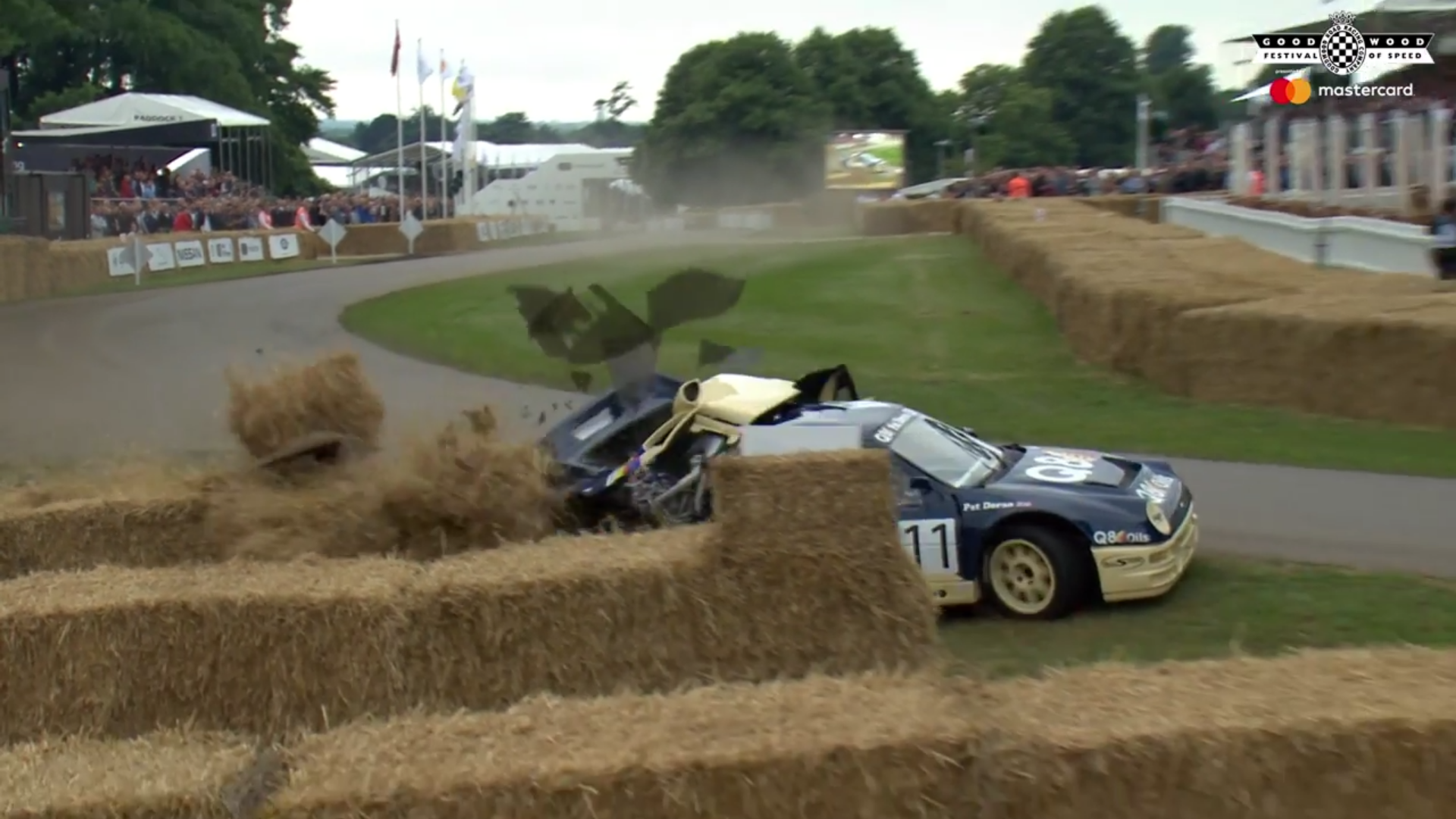 Watch Pat Doran Crash a Ford RS200 Evo 2 Rally Car at the Goodwood Festival of Speed