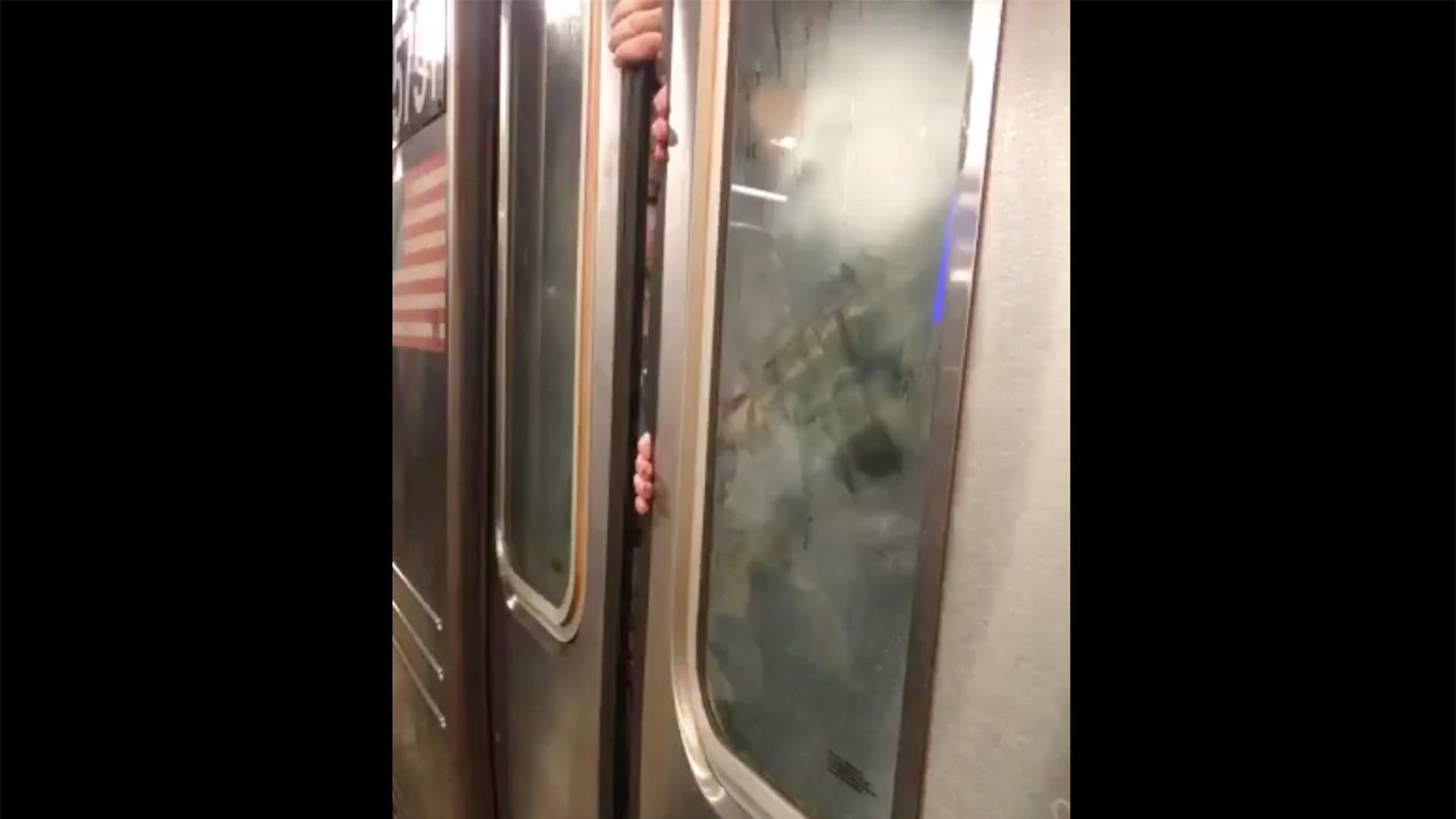 Watch New Yorkers Struggle to Escape a Broken-Down Subway Train