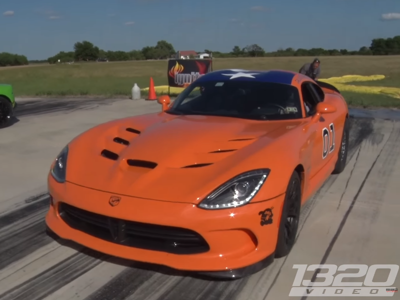 Watch This 2,300 Horsepower General Lee Dodge Viper Dominate the Half-Mile