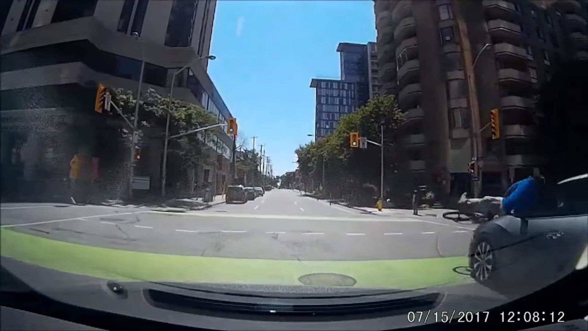 Dash Cam Captures Light-Running Cyclist Pummeled by Car