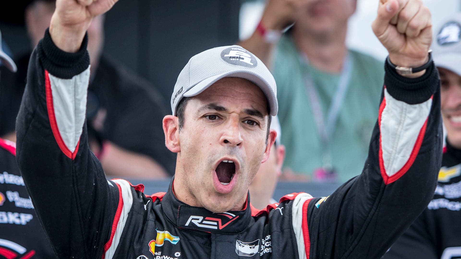 Helio ‘Spider-Man’ Castroneves Climbs Fence at Iowa Speedway After Winning IndyCar Race