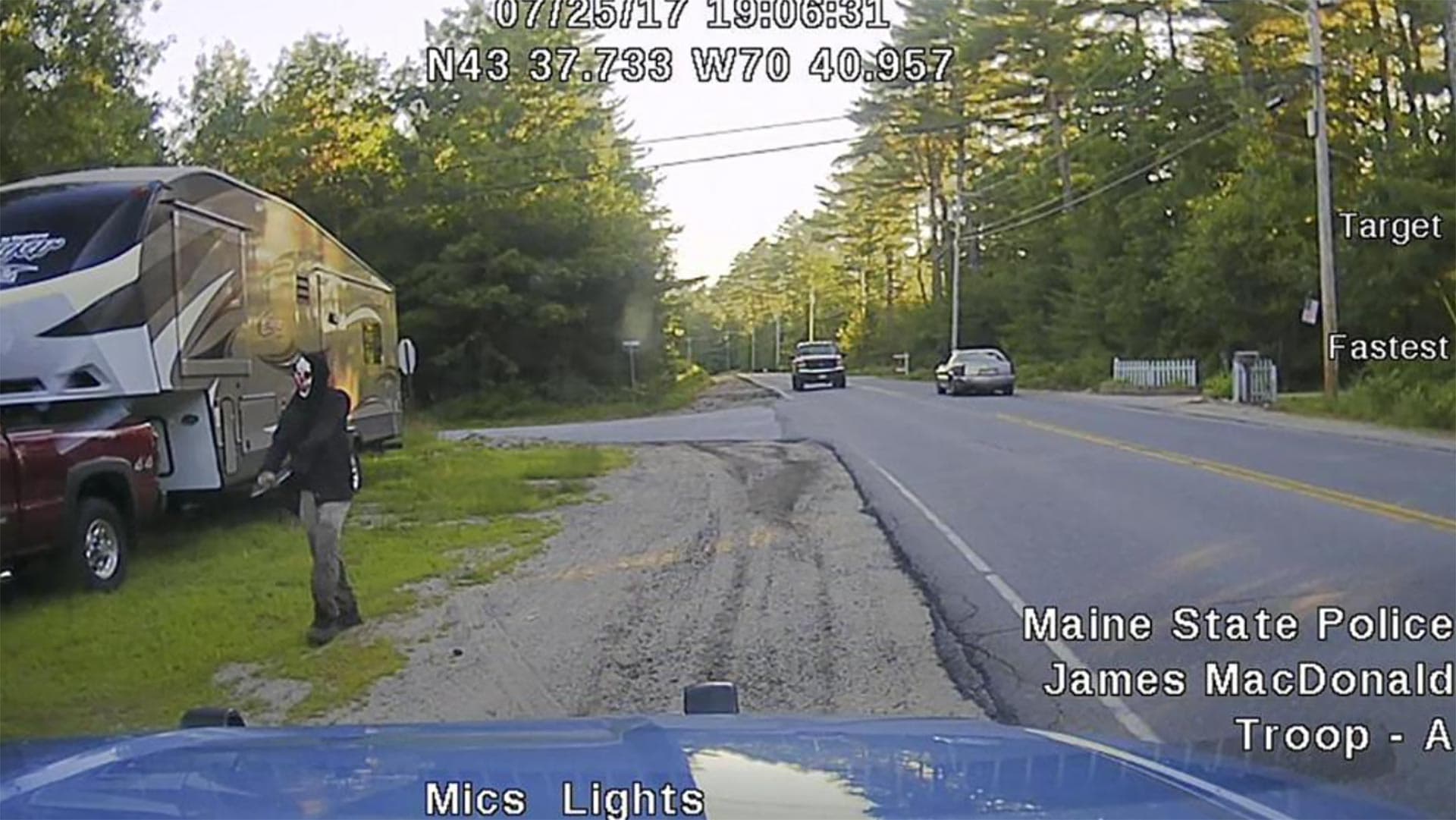 Maine State Troopers Catch Machete-Armed Man in Clown Mask Walking Down Road