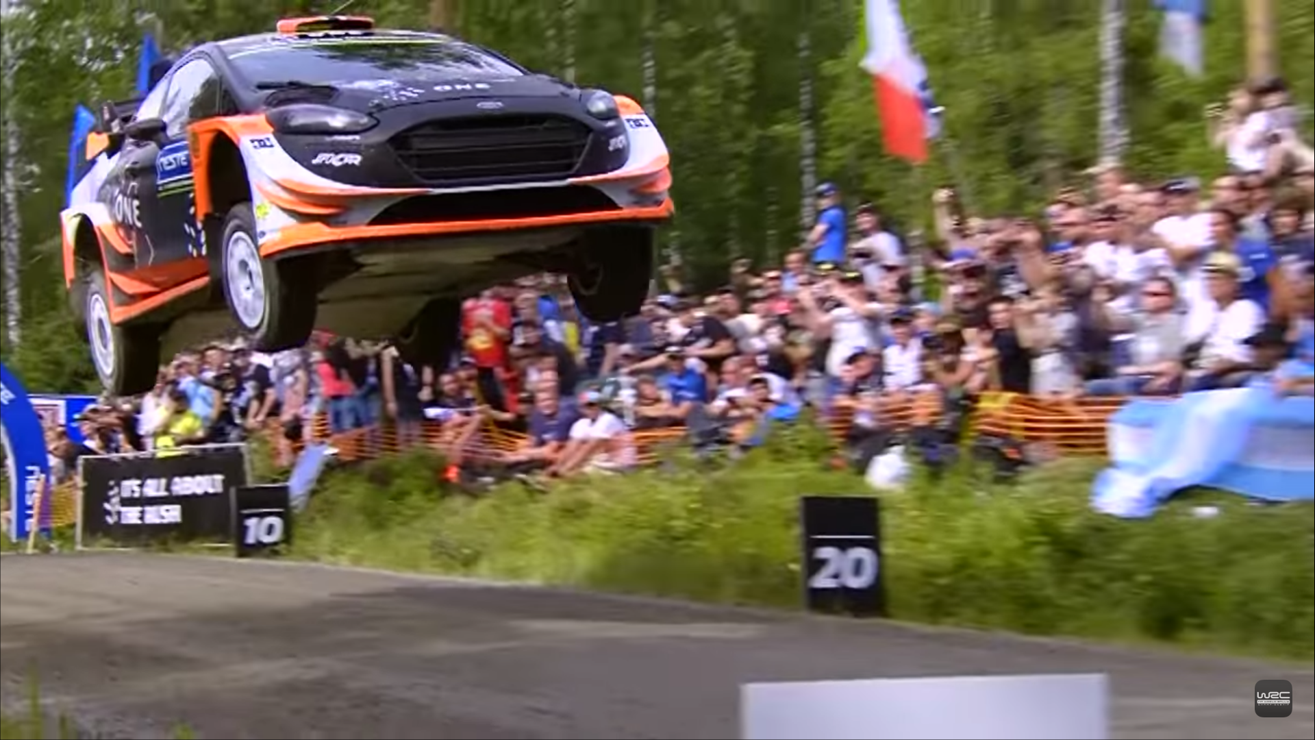 Watch This Ford Fiesta WRC Car Fly 160 Feet at Rally Finland