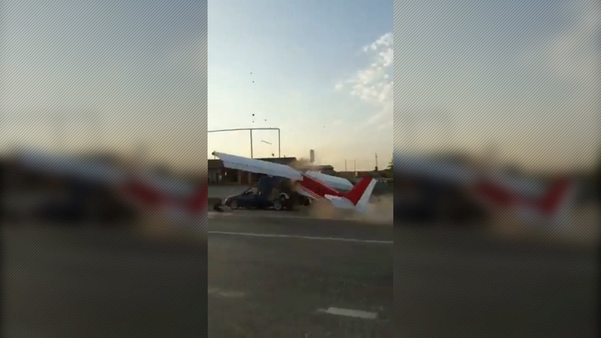 Watch a Russian Plane Land Zoom Down a Road and Crash Directly Into a Van