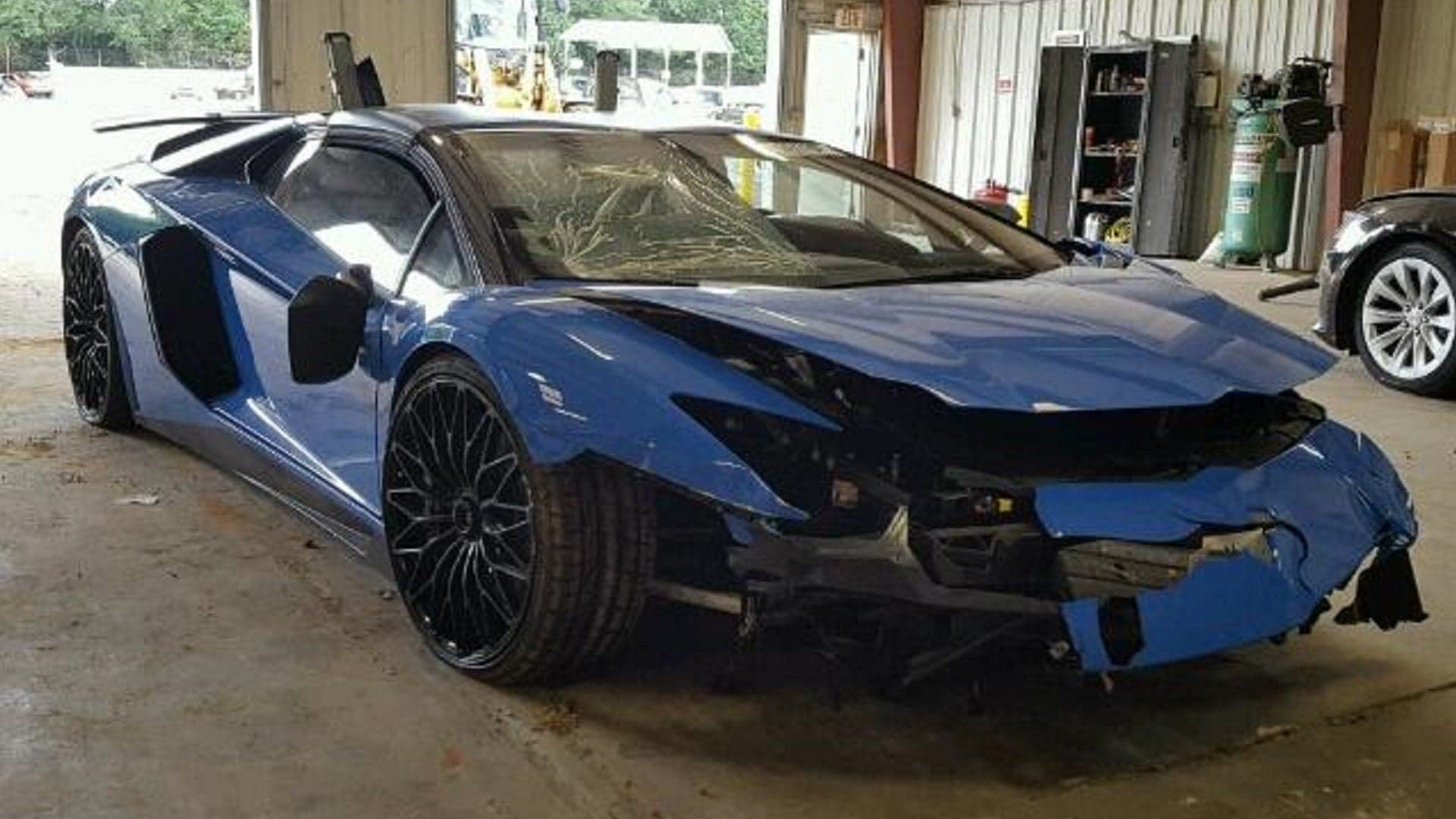 This Lamborghini Aventador SV Only Made It 73 Miles Before Being Totaled