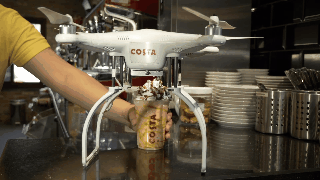Drone Delivers Coffee to Beachgoers on Dubai’s Kite Beach