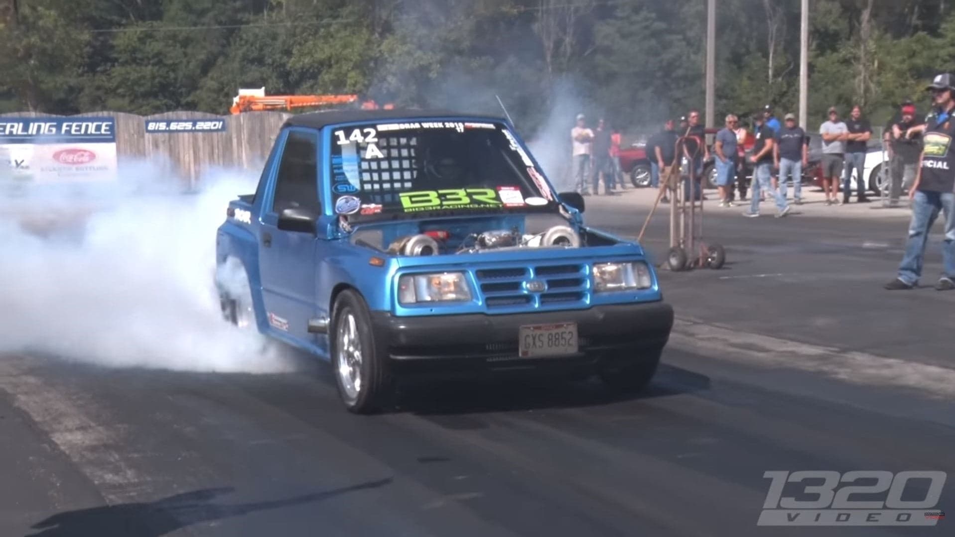 Small Car, Big Engine: This Geo Tracker Is Powered by a Twin-Turbo Chevy V8