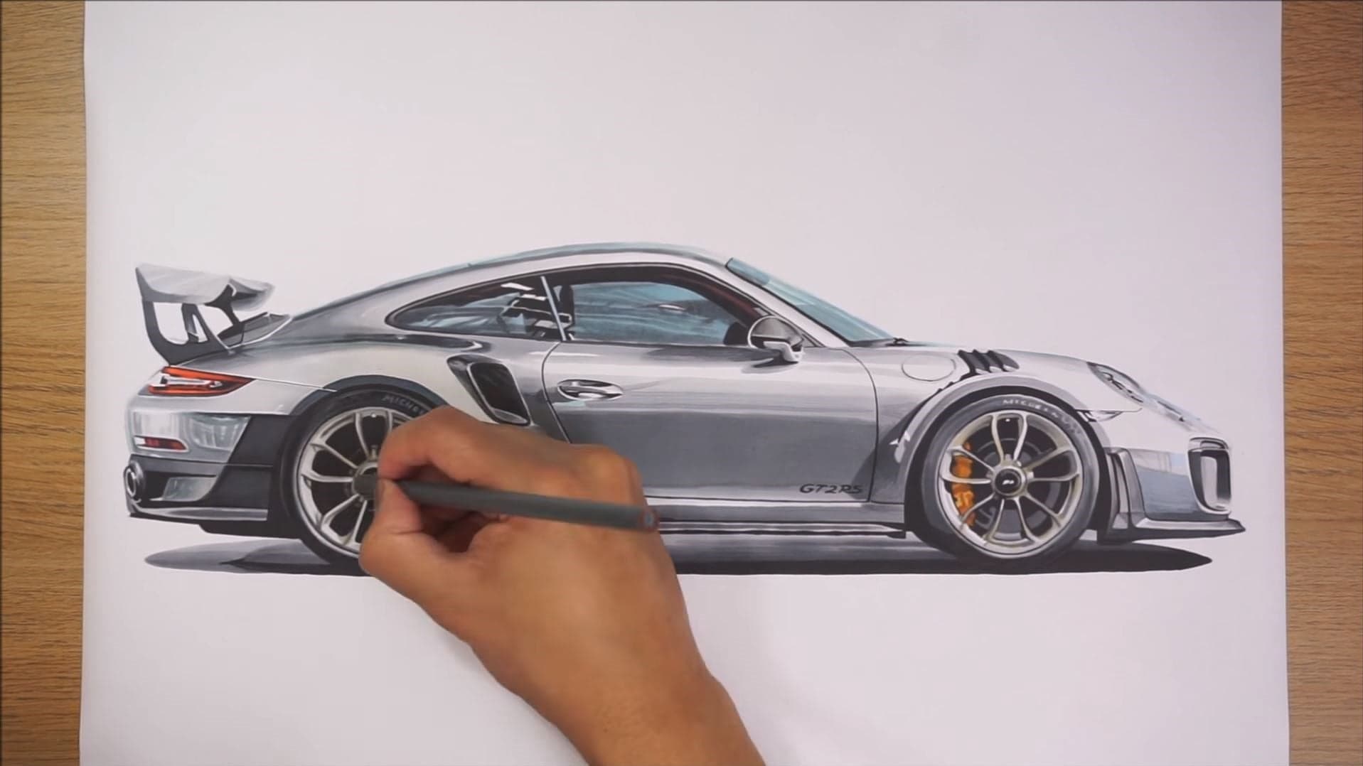 Enjoy This Hypnotic Porsche 911 GT2 RS Drawing Video