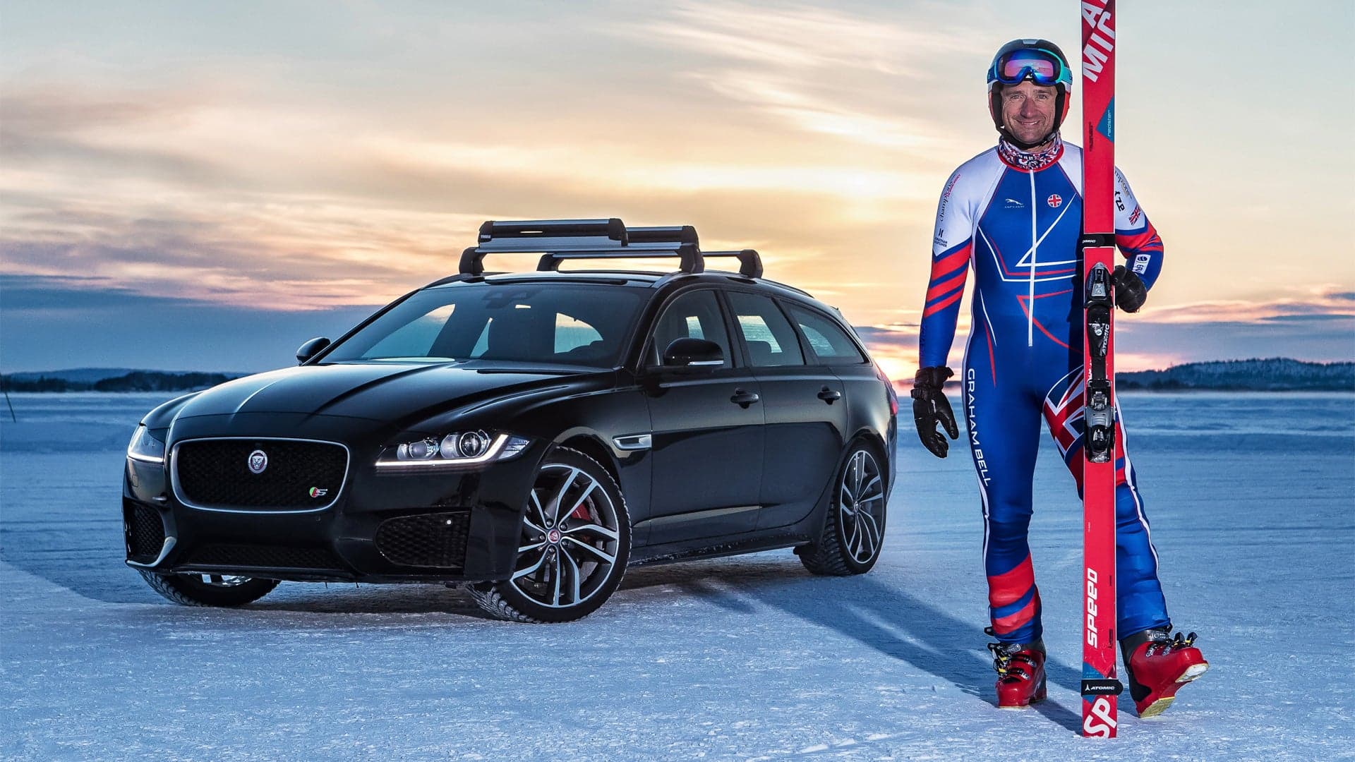 Jaguar Breaks Guinness World Record by Towing Olympic Skier at 117 MPH Behind XF Sportbrake