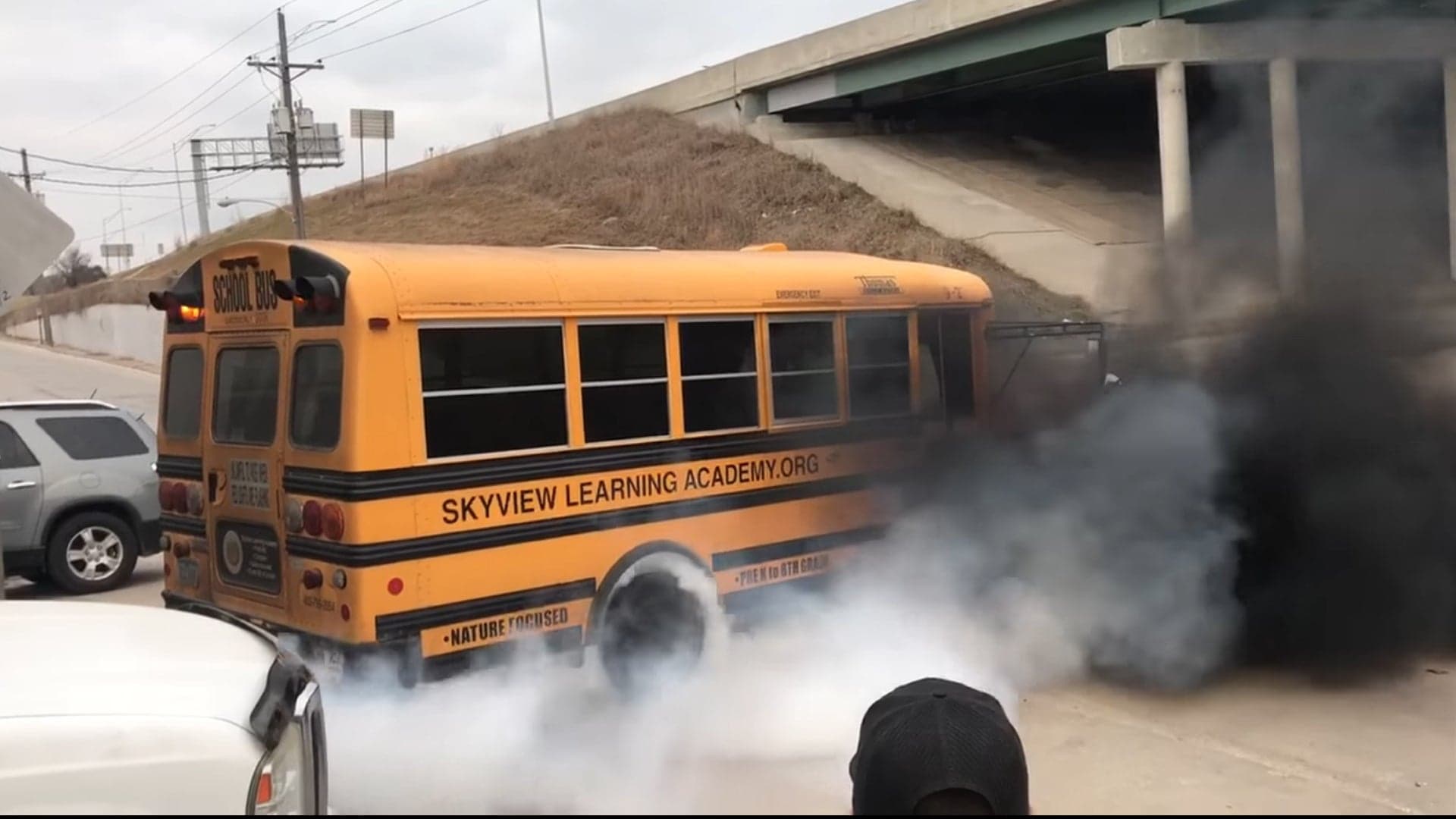 Watch This School Bus Do a Wicked Burnout