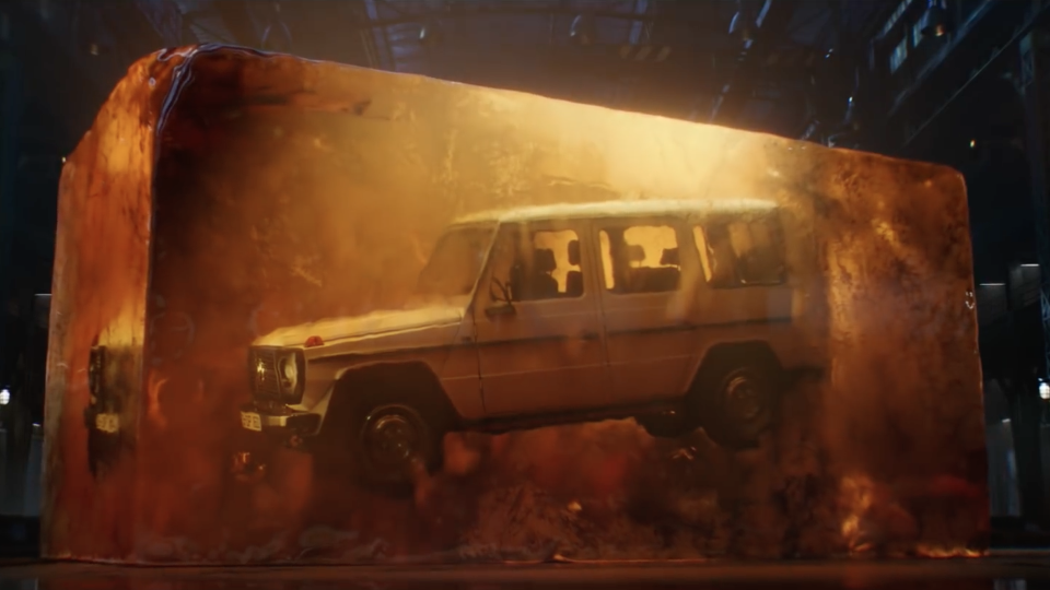 Mercedes Fossilized a 1979 G-Class In 88,800 Pounds of Resin