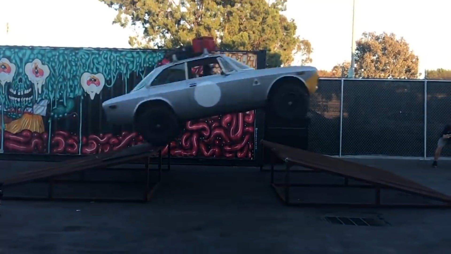 Watch the Alfa Romeo That Was Dropped Off a Flatbed Shatter Its Oil Pan at Hoonigan Garage