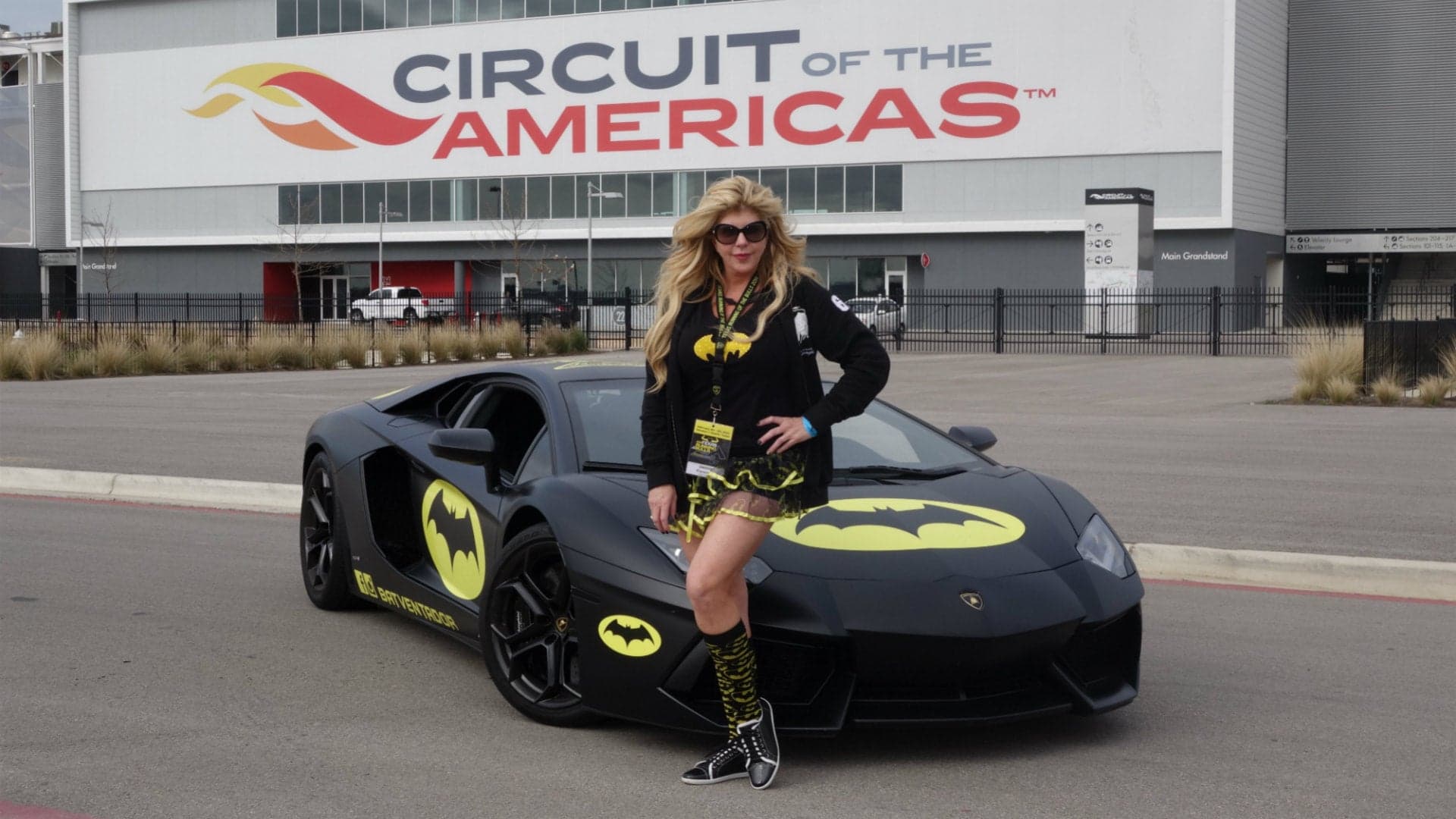 Batgirl and Lamborghini Batmobile Raise Childhood Cancer Awareness
