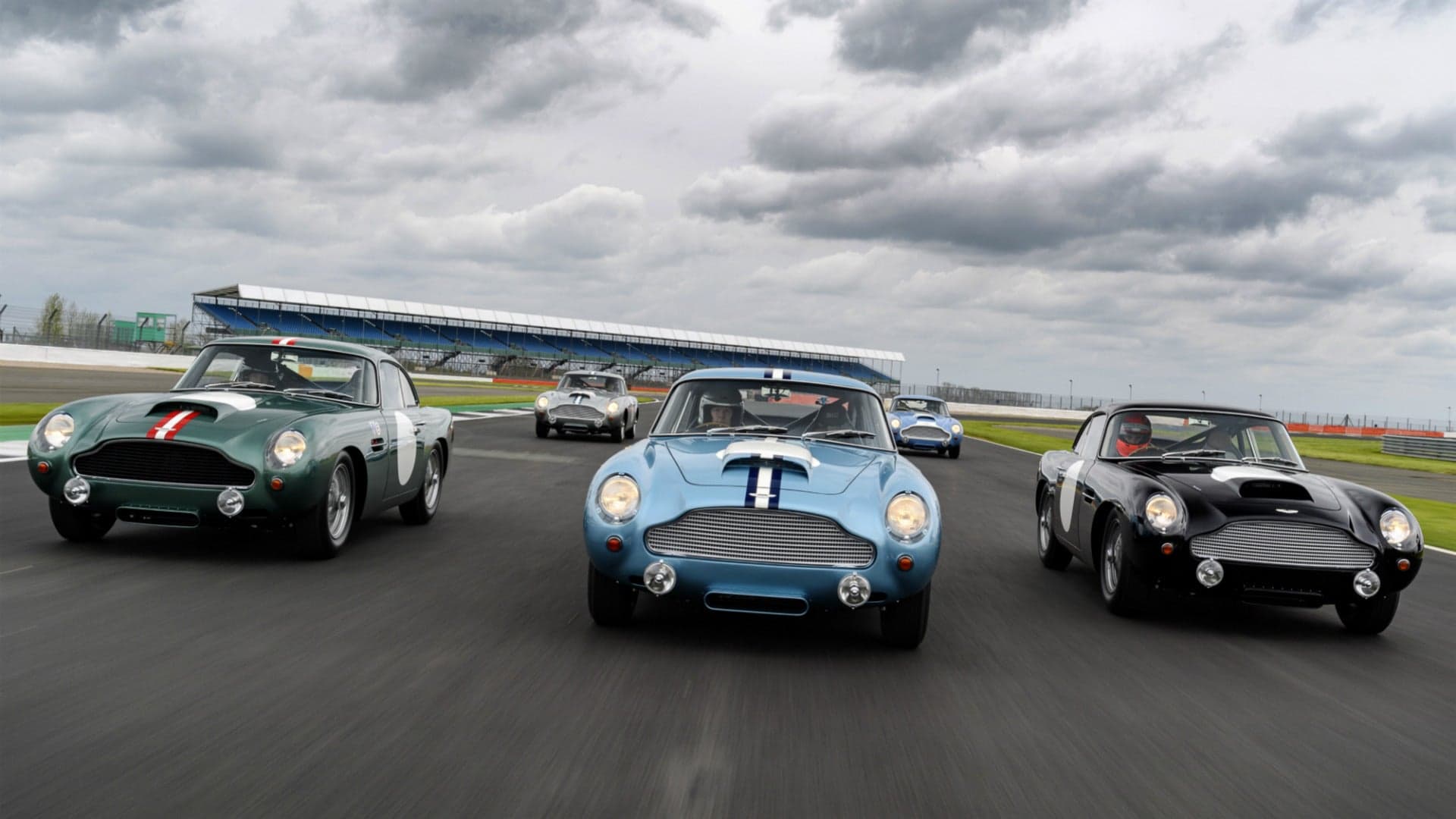 Aston Martin Hosts Inaugural Track Day for New DB4 GTs at Silverstone Circuit