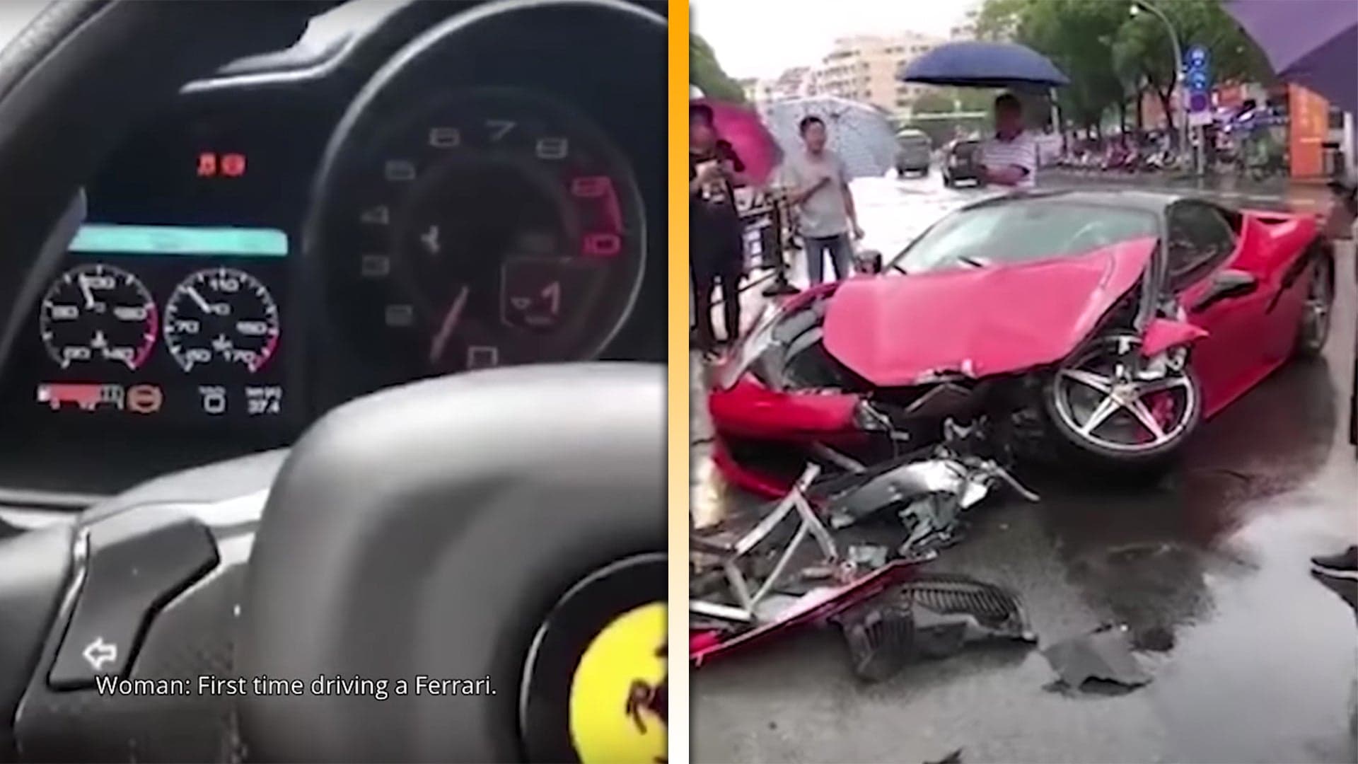 Woman Rents Ferrari 458, Turns Off Traction Control, Crashes Minutes Later