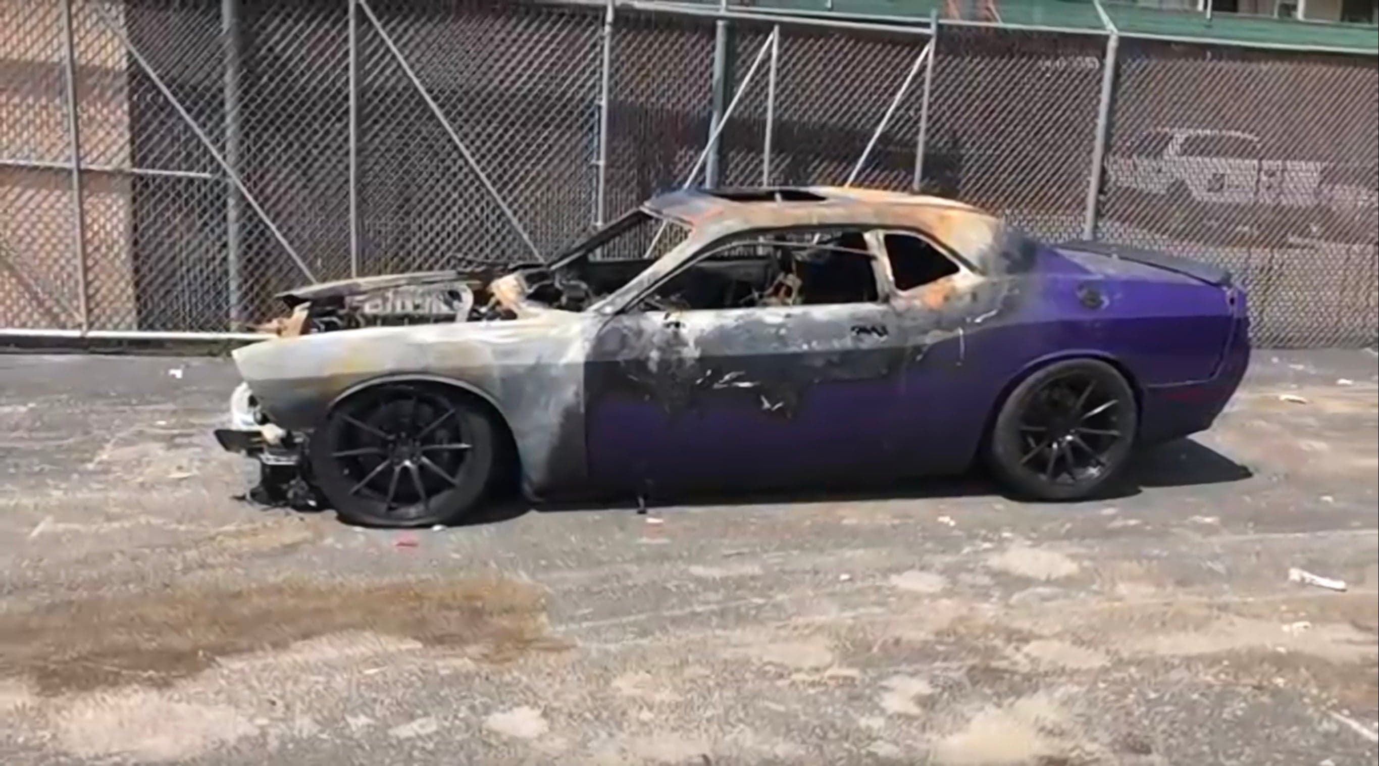 Dodge Hellcat Owner Records His Car Burning to the Ground