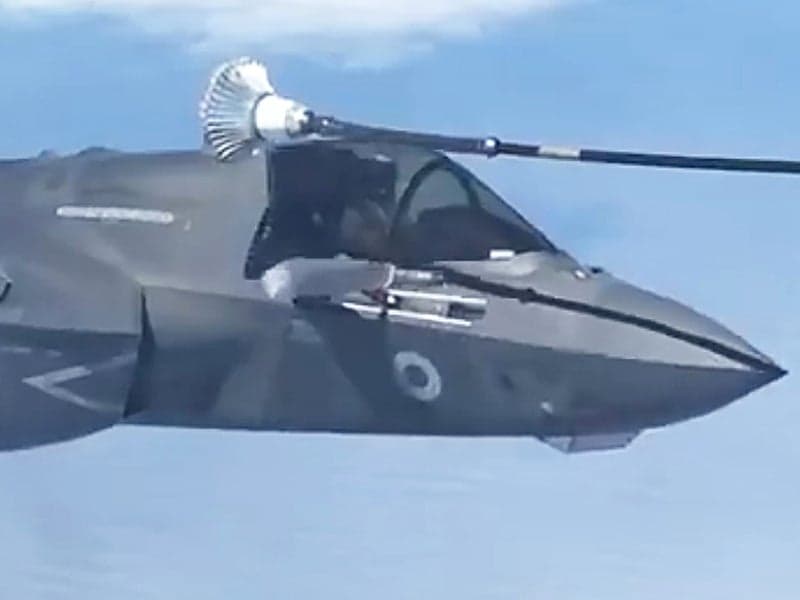 Watch This F-35B Have A Bit Of Aerial Refueling Frustration On Its Way To The UK