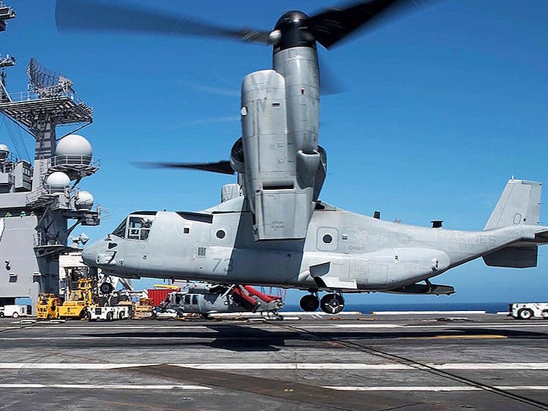 Navy Details Plans For Carrier Onboard Delivery CMV-22 Osprey Squadrons As Tests Continue