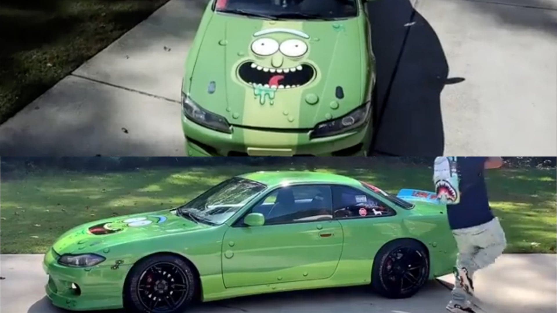 T-Pain Pays Homage to Rick and Morty With ‘Pickle Rick’ Themed Nissan Silvia Drift Car