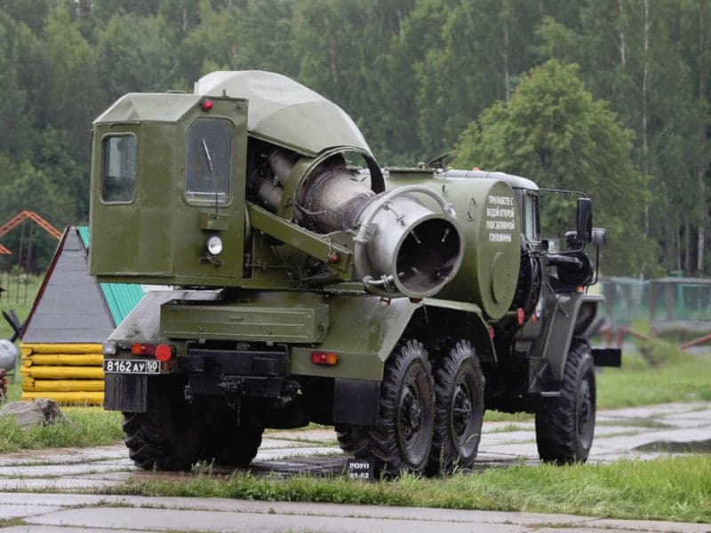 Russia Uses These Crazy Antique Jet Engine-Equipped Trucks To Blast Away Chemical Agents