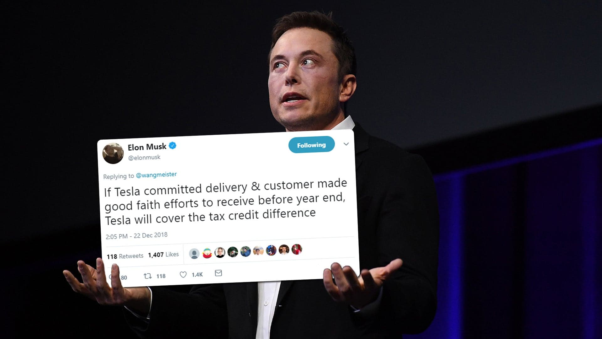 Elon Musk Promises to Repay Tax Credit if Tesla Misses Year-End Delivery