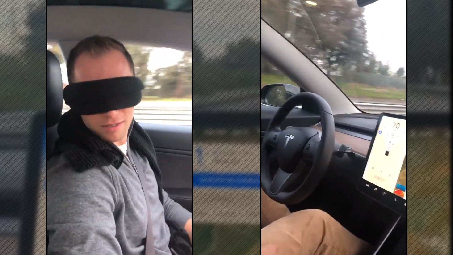 Tesla Driver Stupidly Does Bird Box Challenge on Autopilot While Blindfolded