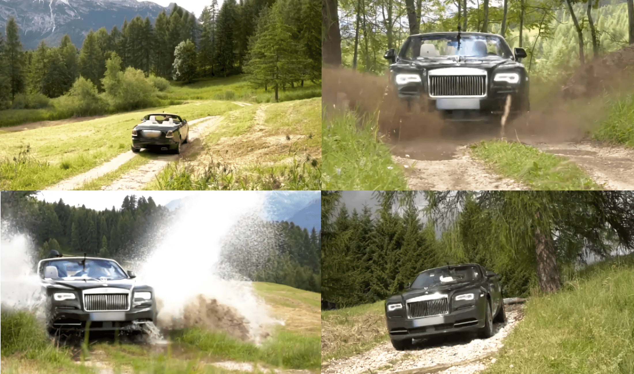 Video: Rolls-Royce Dawn With Lifted Cullinan Suspension Goes Off-Roading Topless