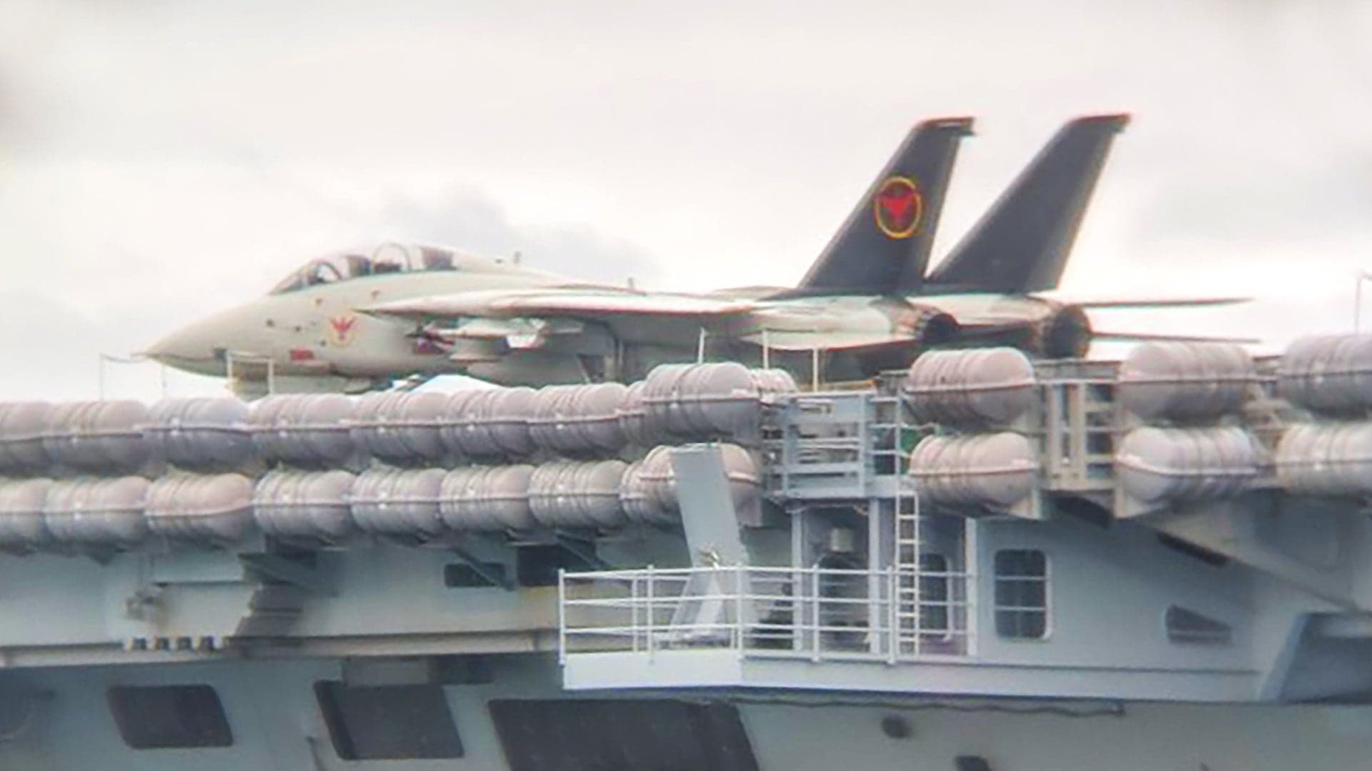 An F-14 Tomcat Has Returned To The Deck Of An Operational Carrier For Top Gun 2 Production