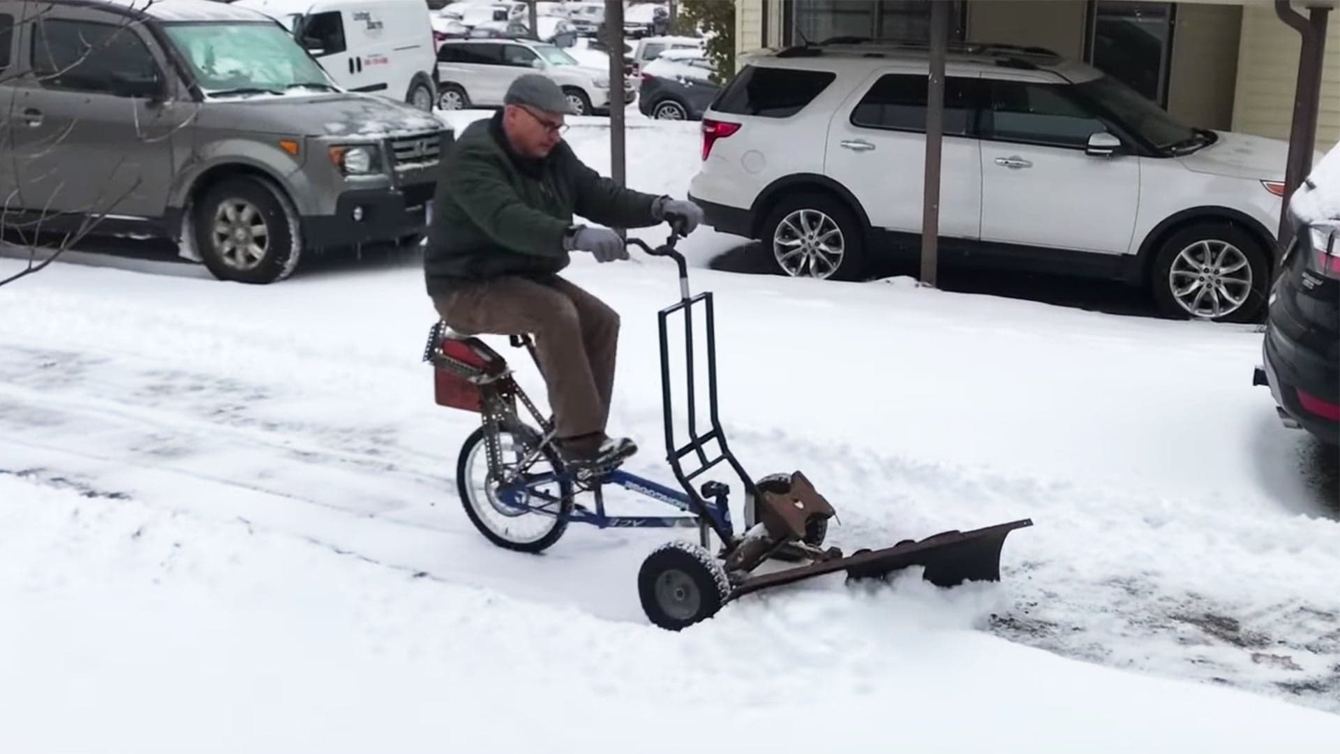 This Homebuilt Bicycle Snowplow Is a Million-Dollar Idea
