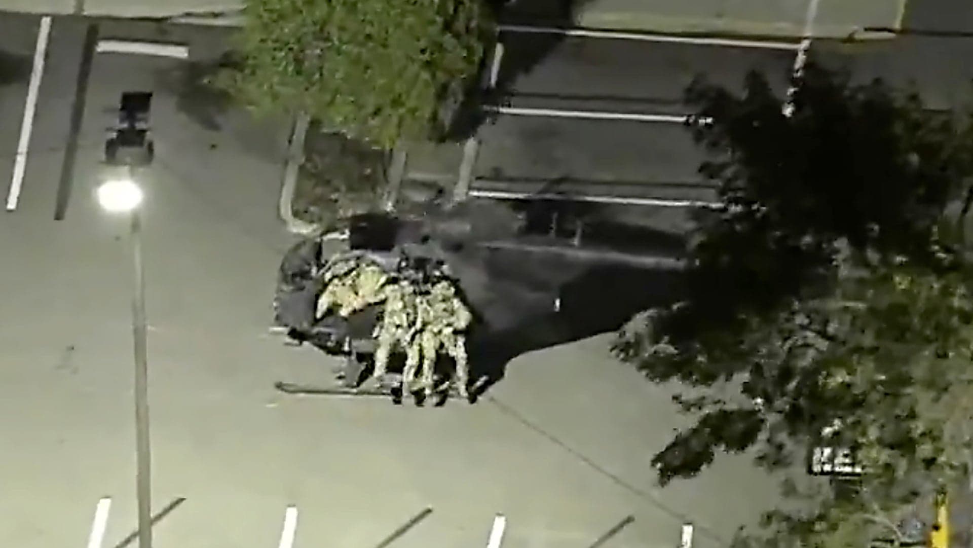 Watch Night Stalker Choppers Descend In Unison Into Small Parking Lot Near Staples Center