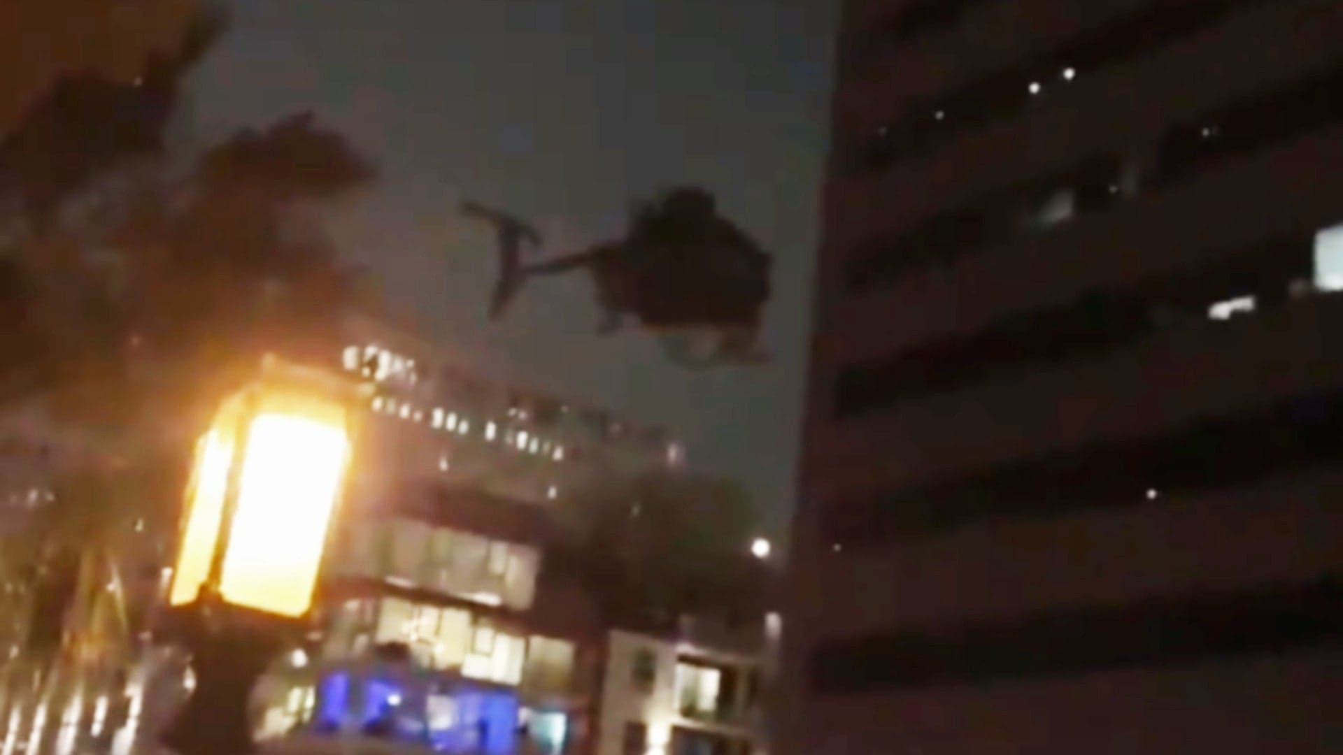 Amazing Video Of Blacked Out Night Stalker Helicopters Buzzing Low Over Downtown LA Street