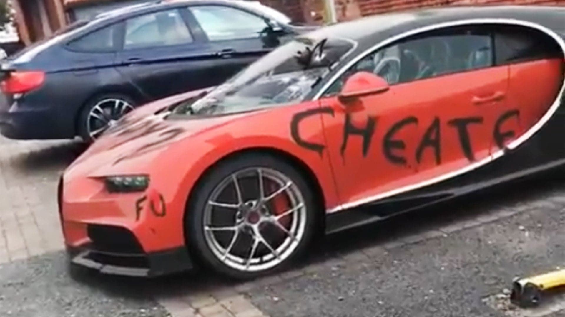 This Video of a $3M Bugatti Chiron Destroyed by a Scorned Woman Is a Complete Fake
