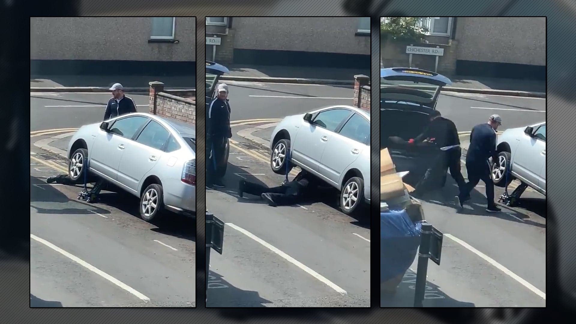 Watch These Thieves Steal a Catalytic Converter From a Toyota Prius in Broad Daylight